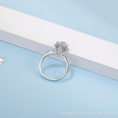 925 Trendy Pure Silver Ring Jewelry With  Created Diamond Ring With Good Quality For Women